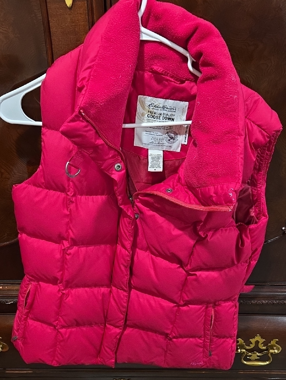Eddie Bauer Kids Bright Pink Goose Down Puffer Vest